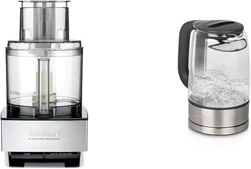 Cuisinart Procesador de alimentos Picador de verduras de 14 tazas para picar, cortar en cubitos, triturar, puré y amasar, acero inoxidable,