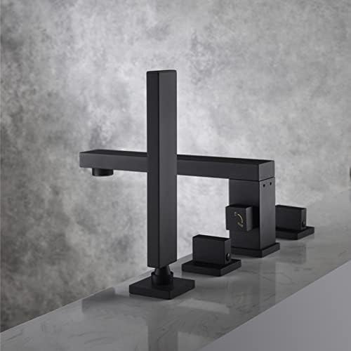 Robinet de douche avec douchette extractible pour baignoire 4 trous
