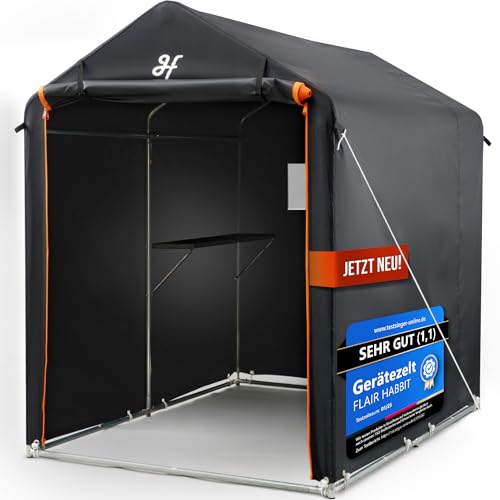 FLAIR HABBIT Gerätezelt, 6m³, Fahrradgarage, 157 x 220 x 175cm, mit Ablage und Lüftungsfenster, Foliengerätehaus, Zeltgarage, Fahrrad Garage Outdoor, Fahrradgarage 2 Fahrräder, Motorradgarage FLAIR HABBIT Gerätezelt, 6m³, Fahrradgarage, 157 x 220 x 175cm, mit Ablage und Lüftungsfenster, Foliengerätehaus, Zeltgarage, Fahrrad Garage Outdoor, Fahrradgarage 2 Fahrräder, Motorradgarage
