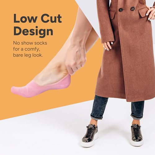 image for Eedor Women's No Show Socks, Comfy and Breathable Non-Slip, Low Cut In