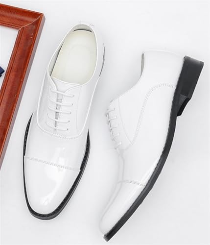 Men's Patent Leather Oxfords Casual Shoes Dress Formal Leather Cap Toe Derby Shoes Lace Up Walking Fashion Low-top Leather Shoes for Wedding Prom Business2