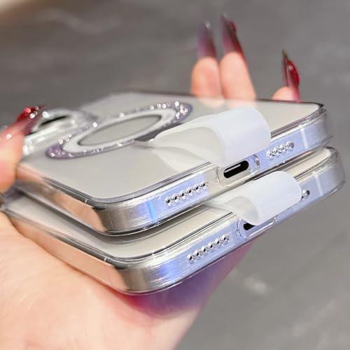 Coque iPhone 15 transparente pailletée avec sangle pour sorties - 3