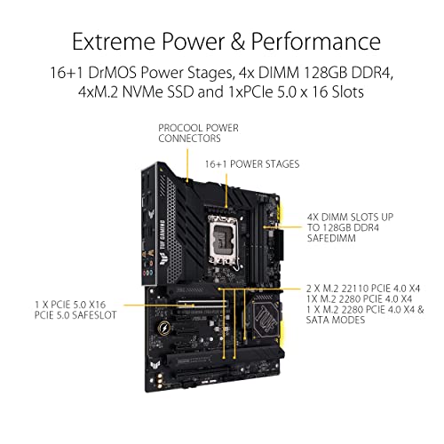 ASUS TUF Gaming Z790-Plus WiFi D4 ATX-moderkort för Intel 12/13 Gen