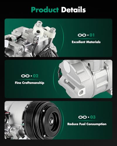 Image of SCITOO AC Compressor for Mercedes-Benz for C250 1.8L 2012-2015 | Fast Cooling, Ultra Low Noise (≤72 dB)Air Conditioner Compressor with Clutch, Easy Installation, 813258 98394 A0032304811