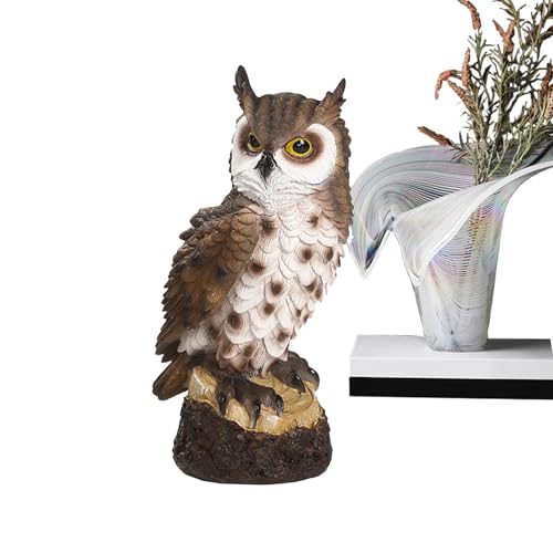 Eulenfigur für den Garten, Garteneule, realistische Abschreckungsaktion mit einschüchterndem Ausdruck