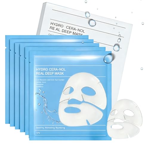 Maschera al Collagene Viso Mask, Maschere Collagene per il Viso, Bio Collagen Face Mask, Idrata la Pelle, Nutre e Minimizza i Pori, 6Pcs