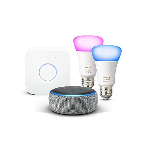 Nouvel Echo Dot (3ème génération), Tissu gris chiné + Kit de démarrage...