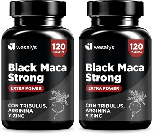 Maca Negra Andina pura 30.000mg 20:1 + Tribulus + Arginina + Zinc | Dosis Alta | Potencia Energía y Vitalidad | Mejora Rendimiento, Memoria y Ánimo | 120 Comprimidos de Alta Potencia (Paquete de 2)