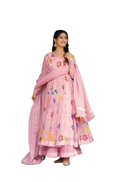 Womens Georgette Long Sleeve Maxi Gown | Printed Long Dress for Womens | Ethnic Wear Gown | Stylish Flared Anarkali Dress-picture-23