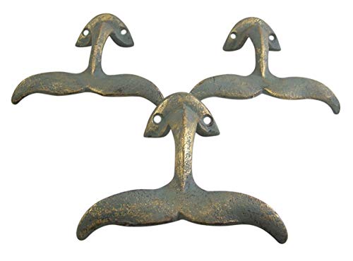 Whale Tail Cast Iron Wall Hook 4 3/4 Inch (Set Of 3) #TOP1