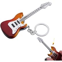 Guitar Lighter, Refillable Butane Lighter, Butane Soft Flame No Gas-Brown
