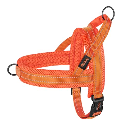 Image of Didog No Pull Dog Harness for Small Dogs, Breathable Mesh Padded, Orange,XS | Quick Fit, Easy On and Off, Lightweight, Reflective Vest Harness for Night Safty, Easy for Walking and Training, Chest 15-18 inch