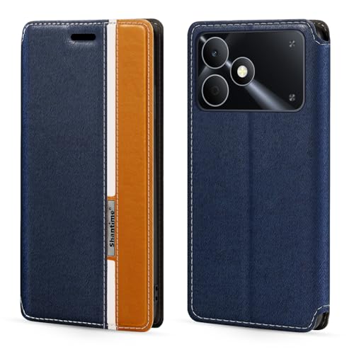Shantime �N���V�b�N�X�g���C�v���U�[���P�[�X OPPO Realme Note 80 4G �Ƃ̌݊������� �B���}�O�l�b�g �J�[�h���[ �R���g���X�g�z�F�f�U�C��(�u���[)