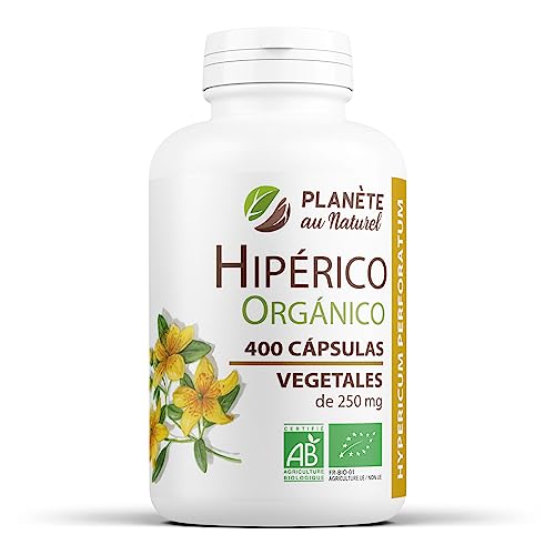 Hierba de San Juan - Hipérico Orgánico - 250 mg - 400 cápsulas vegetales - Planète au Naturel