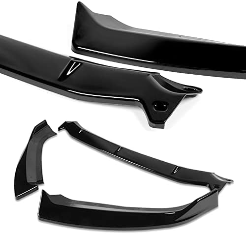 HYPERSPEED Front Bumper Spoiler Lip 3PCS ABS STP-Style Fit for Audi A4 S4 B9 Sedan S-Line 2017 2018 2019, Car Mods Exterior Accessories Replacement Assembly, Air Chin Body Kit Splitter (Painted Black)