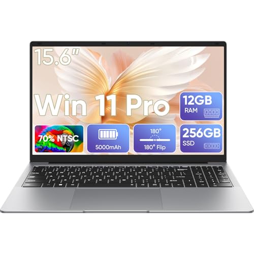 Image of 15.6 inch FHD Laptop, 12GB RAM 256GB SSD, Intel Celeron N4000, Win 11 Essential Laptop Computer for Student Online Class, Home, Netflix,Lightweight & Portable, Long Battery Life