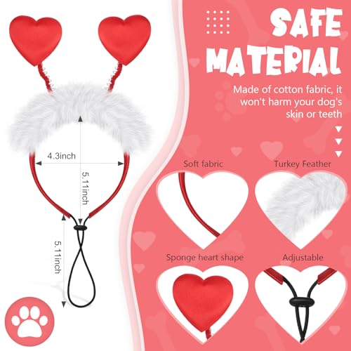 2 piezas diadema de corazón para perro talla M y L miniatura 2
