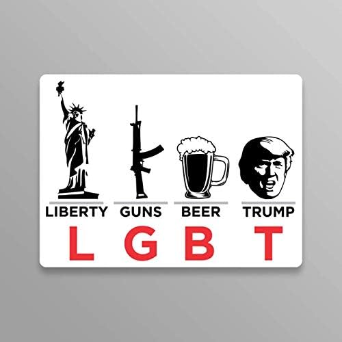 JMM Industries Trump Sticker Liberty Guns Beer Trump LGBT Vinyl Decal Sticker 2-Pack 5.5-Inches Trump Pence 2020 Keep America Great Premium Quality Vinyl Sticker UV Protective Laminate PDS2041