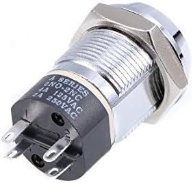 sourcingmap 19mm 2 Positions 2NO 2NC Electric Keylock Push Button Switch