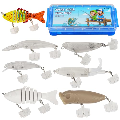 THKFISH DIY Fishing Lure Kit - Kid-Friendly Fishing Gear for Customizing Lures with Tackle Box Perfect Arts and Crafts for Kids Tackle Box Must-Have