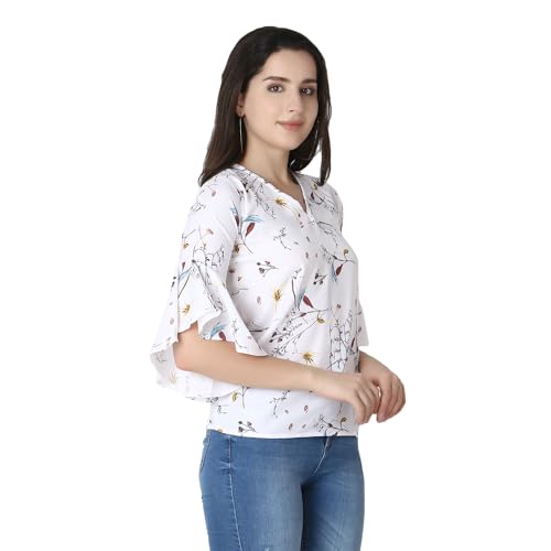 Image of DHRUVI TRENDZ Solid Regular Fit Jeans Rayon Western Tops for Women Stylish