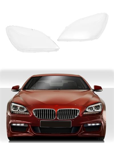 KAWTZP Headlight Clear Lens Cover Fit for BMW 6 Series M6 F06 F12 F13 640i 650i 2012-2015, Front Left and Right Side Light Covers
