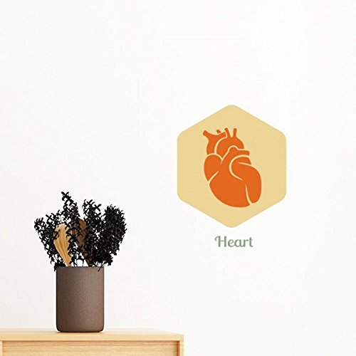 Sticker mural coeur repositionnable sans trace 50cm art mural DIYthinker