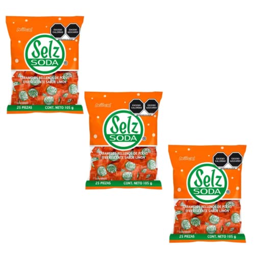 Selz Soda Lemon Powder Filled Hard Candy 3.7 Oz by Selz Soda (2 bags)