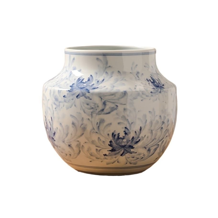 Doniczka Jasna luksusowa chińska retro duża umywalka kaliber orchidea niebiesko-biała porcelanowa ceramiczna na rośliny