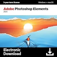 Adobe Photoshop Elements 2025 | PC/Mac | Software Download | Photo Editing | 3-year term license | Activation Required