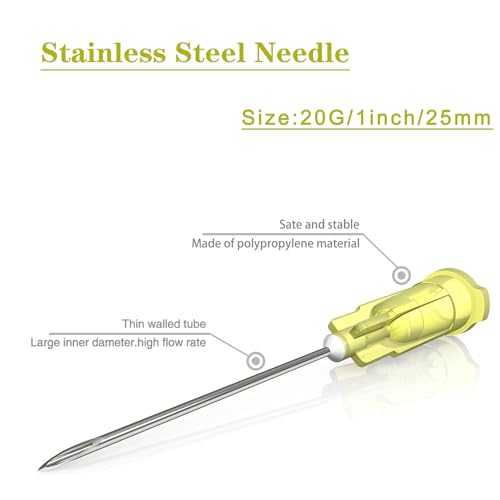 Image of 20 Gauge 1 inch Needle (100Pack),Luer Lock Industrial Dispensing Accessories, Individual Package(20Ga)