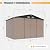 Aoxun 10x8FT Shed with Floor Galvanized Steel Outdoor Storage Shed (Brown)