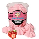 50 g Meringues mit Erdbeer-Aroma&ndash; Feines Wellen-Schaumgeb&auml;ck, | Knusprige Baiser-Deko f&uuml;r Kuchen, Eis & Desserts | Zarte Konsistenz, ohne Konservierungsstoffe, Dessertdeko, (Erdbeer Meringues)