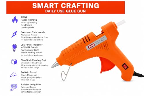 Add Mario 100W Hot Melt Glue Gun for Crafting, DIY and Repair, 5 - Image 6