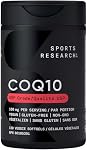Sports Research® CoQ10 (100mg) Amélioré avec Huile de Coco & Bioperine (Poivre Noir) pour une Meilleure Absorption | Certifié Végétalien, Vérifié Sans OGM (120 Gélules Végétales)