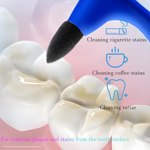 Image of 3Pcs Teeth Stain Remover,Tooth Stain Eraser,Tartar Eraser Polisher,Dental Plaque Tool,Eraser for Coffee Stain Teeth Whitening Cleaning Polishing Kit (Blue)