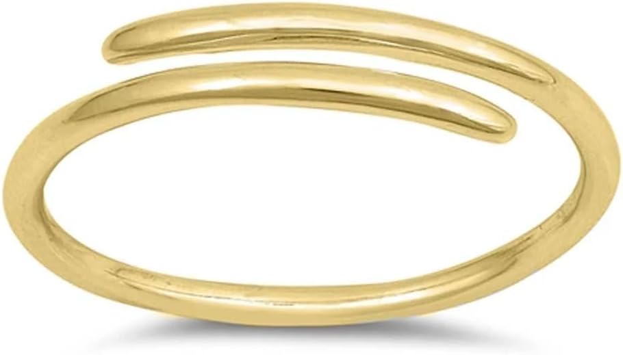 Pierced Owl Gold Plated 925 Sterling Silver Wrap Ring