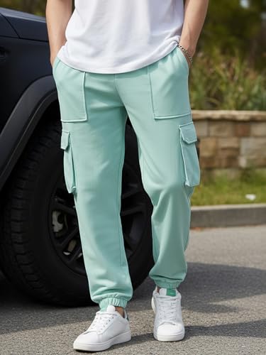 Image of Bewakoof Air 1.0 Men's Solid Oversized Fit Poly Cotton Cargo Joggers