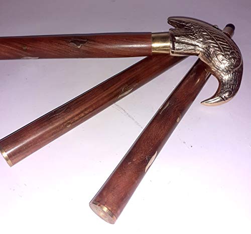 Baguette de marche corbeau en bois le cadeau victorien idéal en laiton