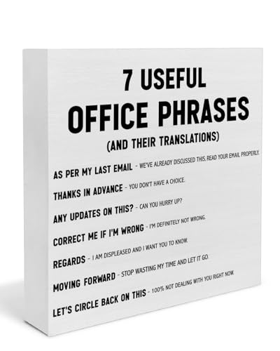 Funny Office Quotes Wooden Box Sign Decor Fun Office Desk Decorations for Work Sarcastic Gag Gifts for Coworkers 55 Inches