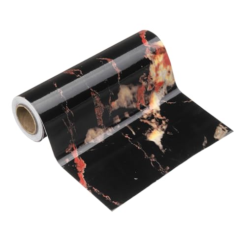 QUARKZMAN Papel Pintado Con Textura De Madera 6' X 16.4 Pies PVC Autoadhesivo Marco Decorativo Impermeable Para Paredes Suelos Puertas Mesas Gabinetes Escritorios Cristal Negro