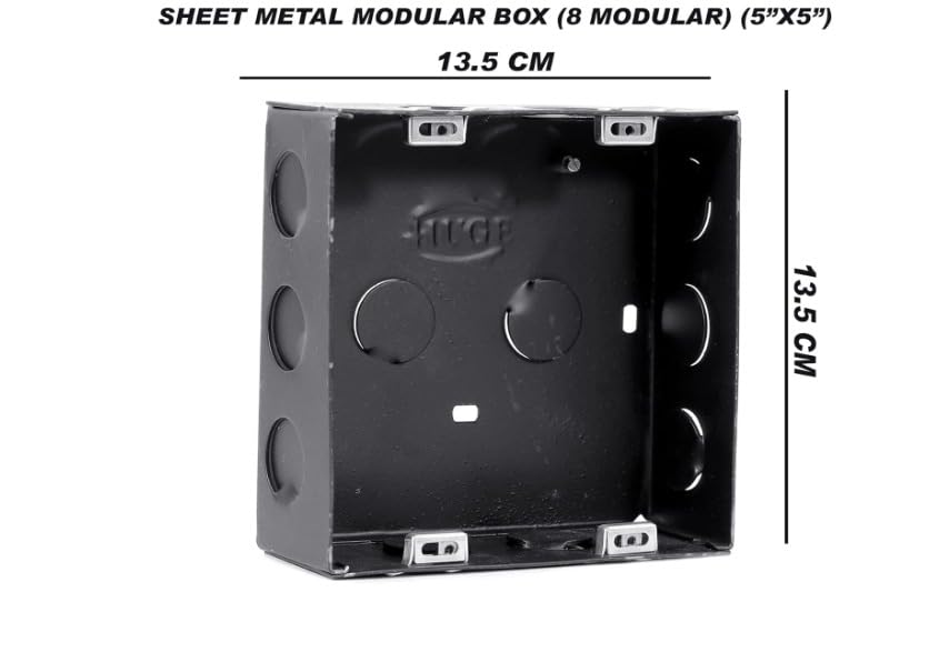 Sheet Metal Modular Box, Black, 8 Modular Size, 13.5 cm x 13.5 cm