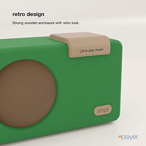 SMPL One-Touch Music Player, Audiobooks + MP3, Quality-Sound, Durable Wooden Encloser with Retro Look, 4GB USB with 40 Nostalgic Hits Included, Live Technical Support (Green, Music Player) 6 41amHAkNCgL. AC