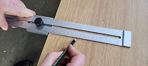 WRS Präz.-Streichmaß, mattverchromt, gelaserte Skala, mm-Teilung, Anreißkante gehärtet, Größen Name: 300 mm Meßb. INOX