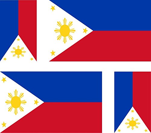 Akachafactory 4 x Autocollant Sticker Voiture Moto Valise pc Portable Drapeau Philippines Phil