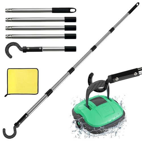 TUIBEIDAMAI Ganchos para Robots De Piscina con Poste Telescópico 185cm, Pool Vacuum Sweeper Hooks, Gancho De Agarre para Aspiradora De Piscina, Ganchos para Todos Los Limpiadores RobóTicos De Piscina