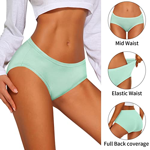 Image of Eiggam Women's Cotton Bikini Panties,High-Cut Full Coverage Stretch Cool Underwear for Women