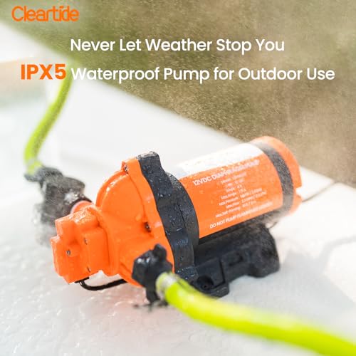 Image of Cleartide Diaphragm Water Pump, 115V, 3.3 GPM, 50 PSI, Self-Priming 10FT, Self-Diagnosis & Dry-Run Protection, Built-In Pressure Switch, Water Pressure Booster Pump for Home Use
