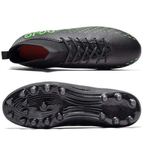 Image of Youth Soccer Cleats Mens Training Football Cleats Lightweight Womens High-top Soccer Shoes AG, Tacos de Futbol para Hombre