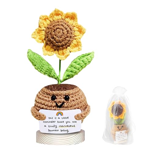 Jentyata Handmade Crochet Sunflower Gift - Positive Emotional Sup...